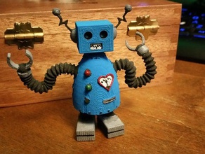 love robot sculptures retro whimsical 3d print model - Mito3D
