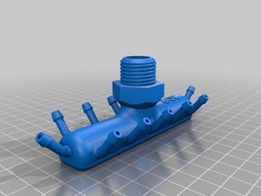 12 fin conector de la bomba La impresión en 3d 3dponics acuaponia el diy libre jardín hidroponía código abierto madre jardinería urbana 3d print model - Mito3D