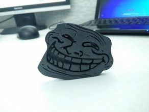 troll face exploraciones & réplicas facebook divertido cara graciosa reddit trollface 3d print model - Mito3D