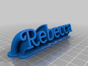placa com o nome de rebecca office personalizado 3d print model - Mito3D