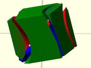 cubo trisection rompecabezas personalizables de matemáticas personalizador george hart helicoidal openscad puzzle el tornillo 3d print model - Mito3D