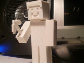steve de minecraft joueur modèle jeux pièce jointe creeper imprimable zombie 3d print model - Mito3D