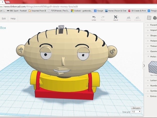 stewie caja de dinero La impresión en 3d chico la familia 3D print model - Mito3D