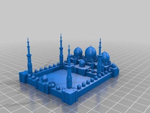 la mezquita sheikh zayed de abu dabi, emiratos árabes unidos las estructuras edificios 3d print model - Mito3D