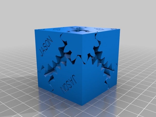 jason three cube gears interactive art customized 3D print model - Mito3D