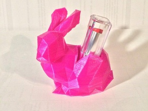 low poly bunny slot lip stick animals easter holder holiday lipstick present 3d print model - Mito3D
