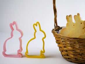 easter bunny cookie cutter kitchen & dining baking biscuits cooking faberdashery rabbit 3d print model - Mito3D