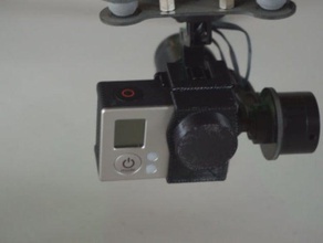 gopro dys 3 assi di rotazione della piastra copertura + lens cap la fotocamera drone gimbal il tappo dell'obiettivo multicopter 3d print model - Mito3D