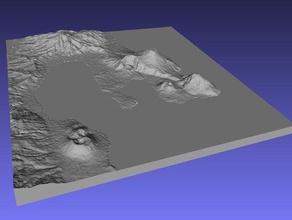 mt tavurvur - new britain papua-Neuguinea lernen Geodäsie Geographie relief relief-Karte topogra Topographie Vulkan 3d print model - Mito3D