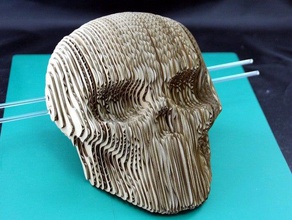 corrugated skull - carton laser cutting 2d art 3d case cnc cool cosplay dxf halloween head lasercut cut layer plastic po scan 3d print model - Mito3D