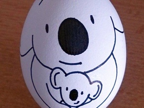 eggbot - koala joey Arte en 2d la pascua el huevo de svg 3d print model - Mito3D