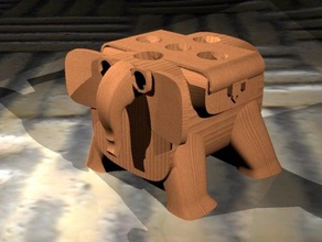 elephant penholder decor animal holder pen pencil 3d print model - Mito3D