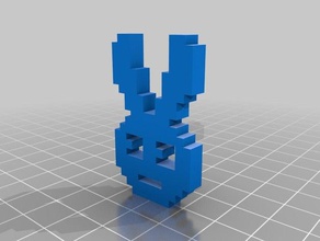 pixel art conejito la joyería personalizado 3d print model - Mito3D