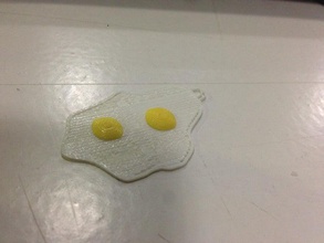 huevos fritos collar accesorios el colgante la yema de 3d print model - Mito3D