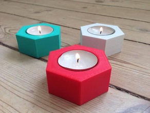 esagonale supporto di candela arredamento portacandele le candele accogliente fuoco titolare hygge 3d print model - Mito3D