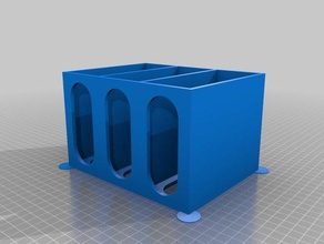 my customized slotted 3 drawer box 3d print model - Mito3D