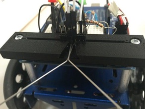 boe-bot whiskers sensor support v23 robotics 3d printing arduino boebot proximity robot mount 3d print model - Mito3D