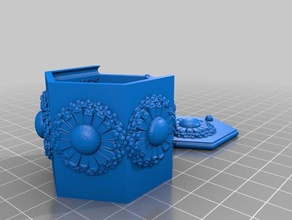asterbox art box flower sliding stash 3d print model - Mito3D