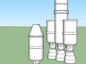 simple kerbal rocket video games space program 3d print model - Mito3D