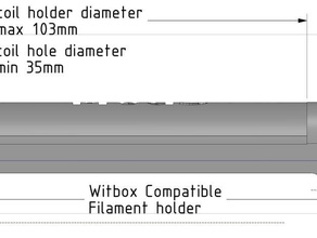 witbox elongated filament holder 3d printer parts 3d print model - Mito3D