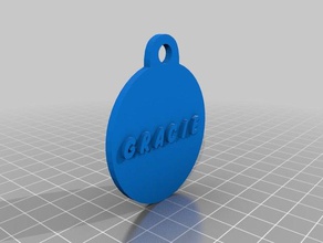 gracie's dog tag pets customized 3d print model - Mito3D