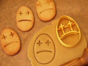 easter sad egg cookie cutter kitchen & dining baking biscuits depression emotion face sadness 3d print model - Mito3D