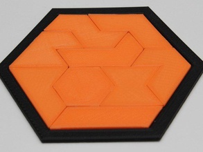 two hexagon puzzles five nine pieces sketchup 3d print model - Mito3D