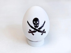 jolly roger art egg eggbot pirate stippled 3d print model - Mito3D