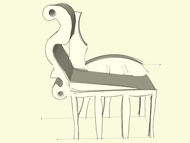 chaise longue 3d-drucken 3D print model - Mito3D