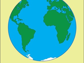 simples planeta globo --&gt do dia da terra Arte 2d o mundo a escola professor 3d print model - Mito3D