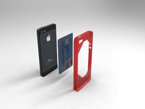 iphone 5 case card holder mobile 3d print model - Mito3D