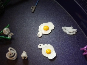 dailyearring75 sunny side up other daily earrings egg eggs 3d print model - Mito3D