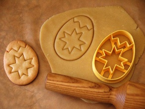 oeuf de pâques octagram cuisine et salle à manger le bicarbonate les biscuits cookie cutter l'oeuf forme octogonale étoiles 3d print model - Mito3D