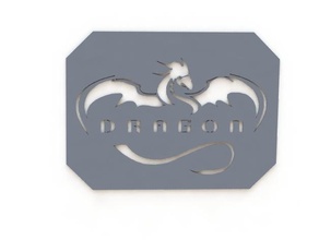 spacex dragon logo stencil signs & logos space 3d print model - Mito3D