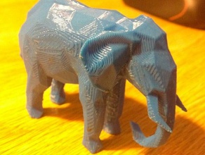 low poly elephant sculptures 3d printing animal art faceted sculpture simple 3d print model - Mito3D