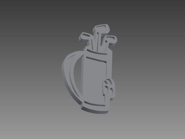 sac de golf porte-clés un trousseau clés 3D print model - Mito3D