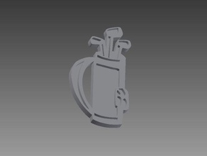 golf bag Schlüsselanhänger golf-bag keychain 3d print model - Mito3D
