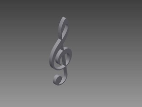 treble clef wall decor keychain 2d art decoration hanging keyhole music musical 3d print model - Mito3D