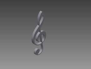 chiave di violino, decorazione della parete portachiavi 2d art arredamento la appeso keychain buco serratura musica musicale violino 3d print model - Mito3D