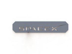 spacex logo stencil signs & logos space 3d print model - Mito3D