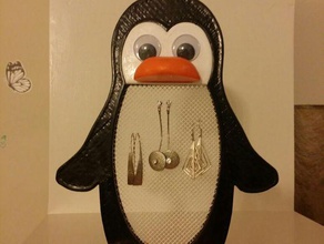 aratura supporto stand - pinguino gli orecchini orecchino titolare gioielli 3d print model - Mito3D