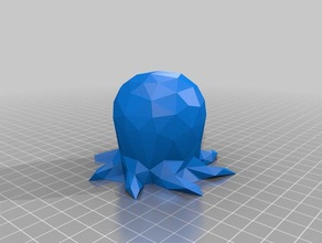 low poly cute octo animals octopus sea creature polygon count 3d print model - Mito3D