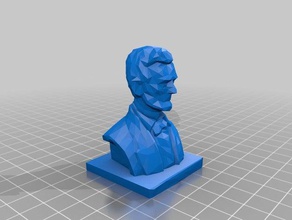 low poly lincoln people abe bust 3d print model - Mito3D