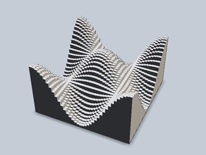 onda coseno matemáticas art sinusoidal la trigonometría 3d print model - Mito3D