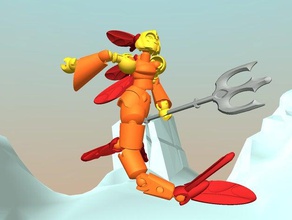 sirena de guerrero juegos y juguetes la criatura tinkerplay juguete 3d print model - Mito3D