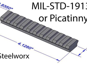 picatinny rail mil-std-1913 riel de 3 alturas deporte y al aire libre 3d print model - Mito3D