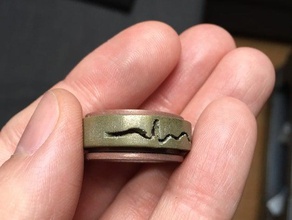 ecg giratório anel jóias eletrocardiograma fidget jóia a medicina spinner 3d print model - Mito3D
