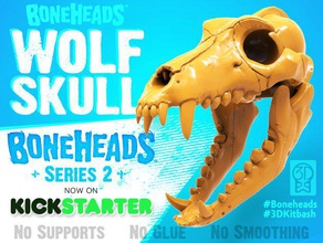 boneheads series 1 wolf skull w articulated jaw - via 3dkitbashcom animals 3d print model - Mito3D