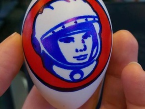 cosmonaut's day egg 2015 2d art cosmonaut eggbot valentina tereshkova yuri gagarin 3d print model - Mito3D