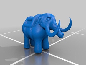 mammoth semi-detailed animals animal cartoon elephant sculptris work progress 3d print model - Mito3D